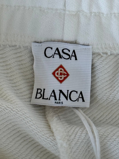 Casablanca White & Multicolor Casa Way Embroidered Logo Shorts
