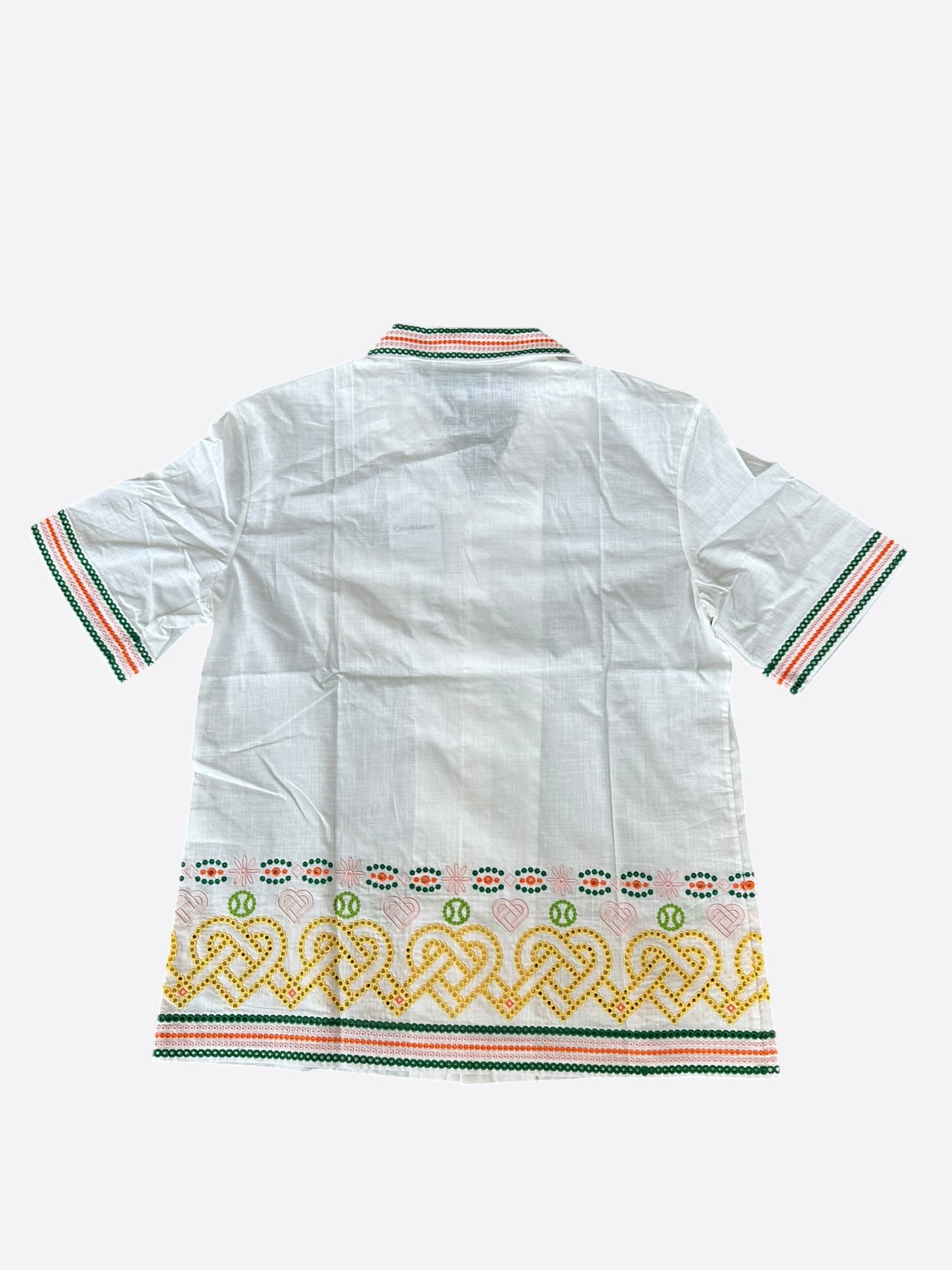 Casablanca White & Multicolor Anglaise Gradient Hearts Silk Button Up Shirt
