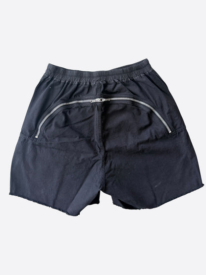 Rick Owens Black Back Zipper Shorts