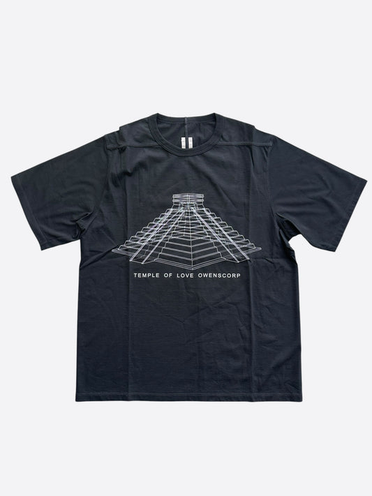 Rick Owens Black & White Temple Of Love Owenscorp Graphic T-Shirt