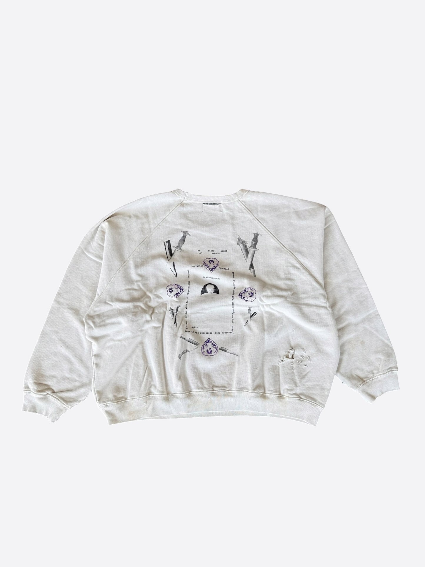 Enfants Riches Deprimes White Emmanuelle IV Graphic Sweater