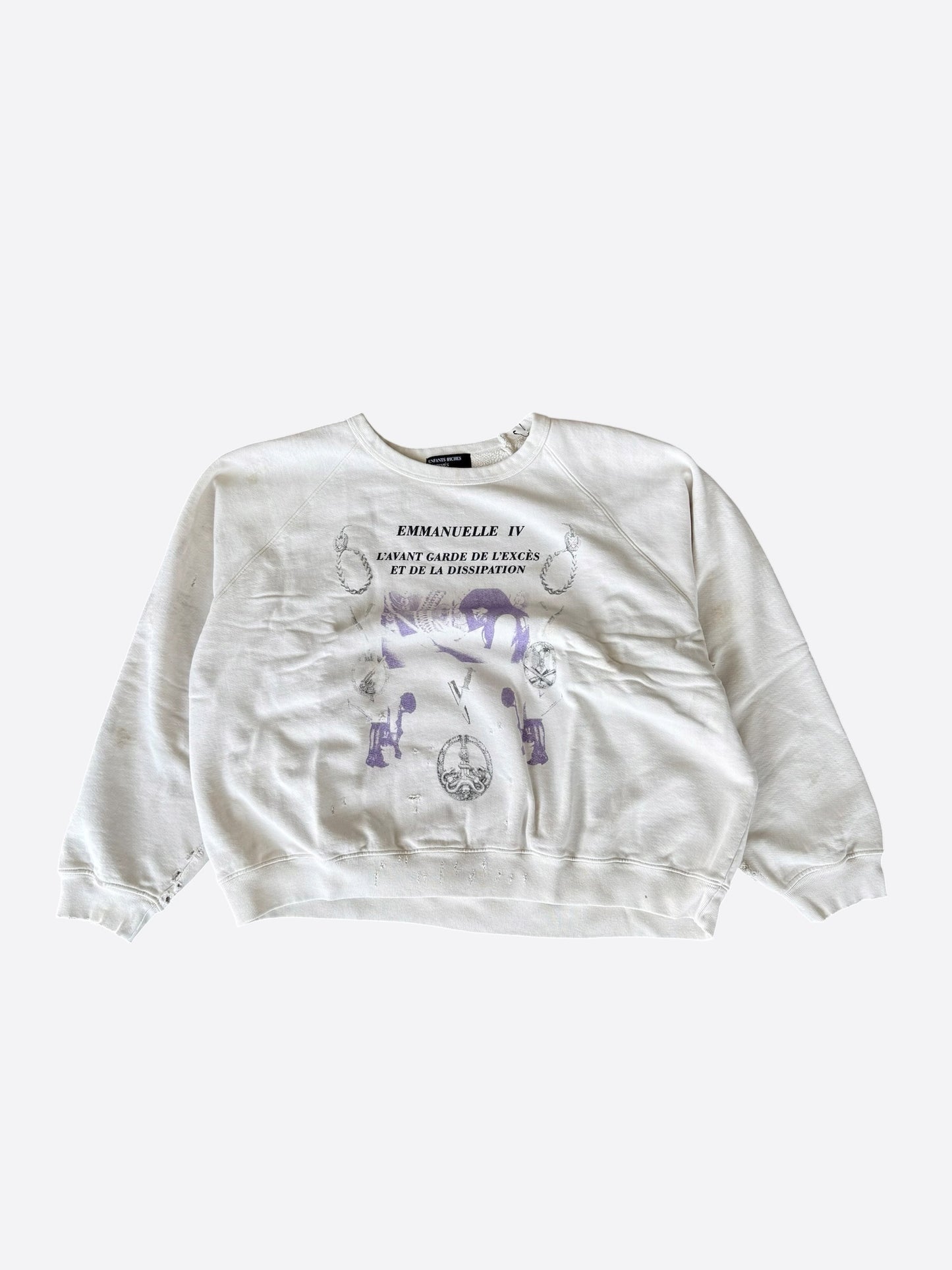 Enfants Riches Deprimes White Emmanuelle IV Graphic Sweater