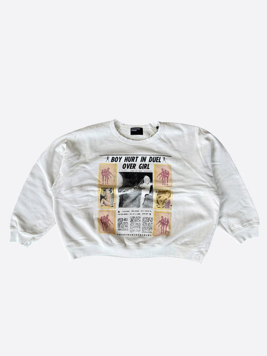 Enfants Riches Deprimes White Boy Hurt In Duel Graphic Sweater