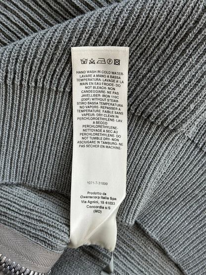 Rick Owens Grey Knitted Zip Up Hoodie