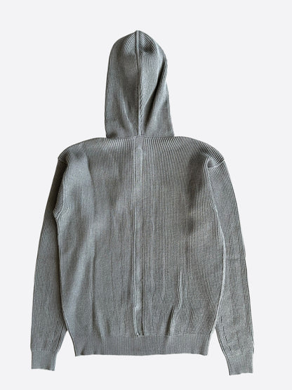 Rick Owens Grey Knitted Zip Up Hoodie