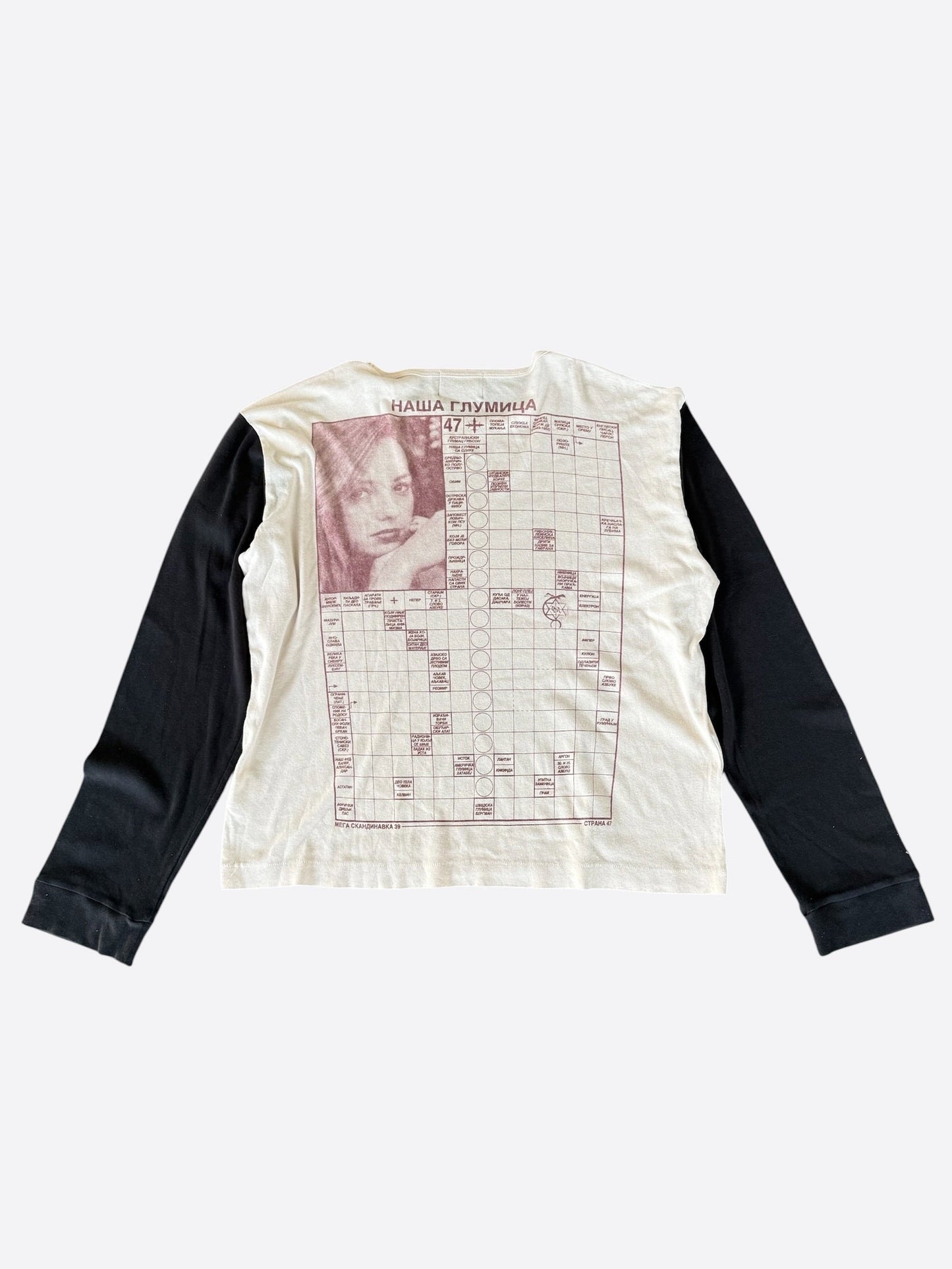 Enfants Riches Deprimes Beige & Black Jack Serbian Fantasy Graphic Longsleeve T-Shirt