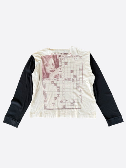 Enfants Riches Deprimes Beige & Black Jack Serbian Fantasy Graphic Longsleeve T-Shirt