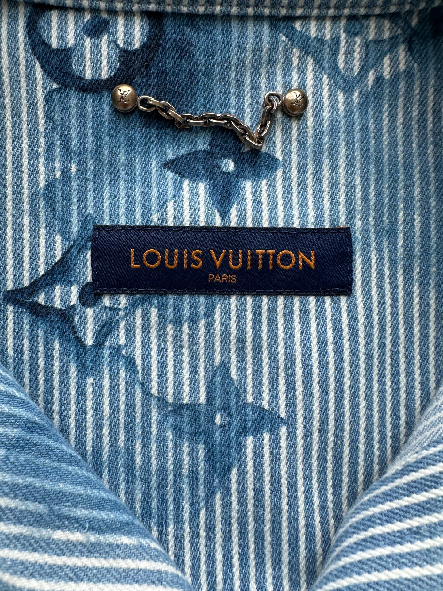Louis Vuitton Blue & White Watercolor Monogram Polo shirt