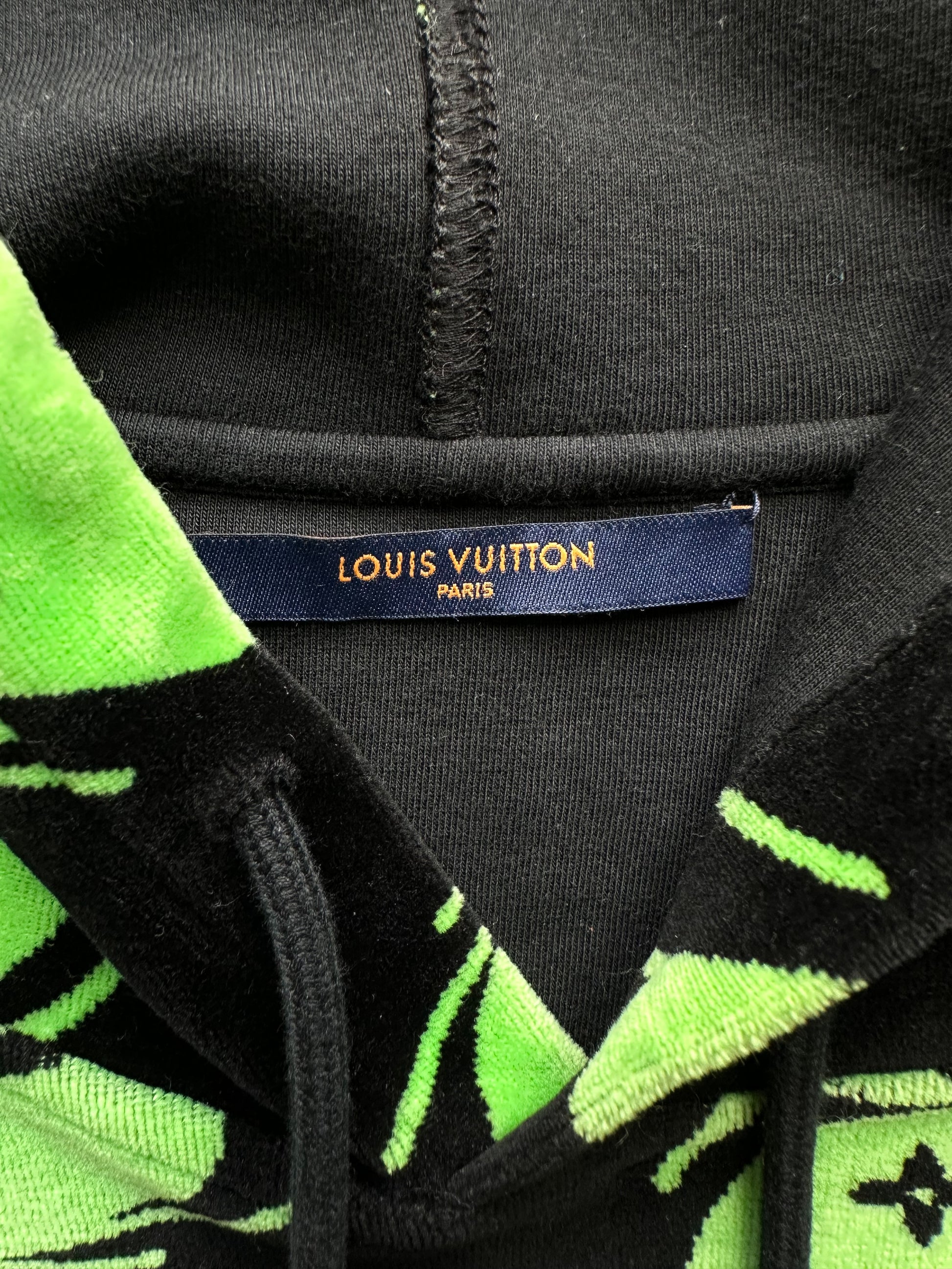 Louis Vuitton Black & Green Eyes Velvet Hoodie