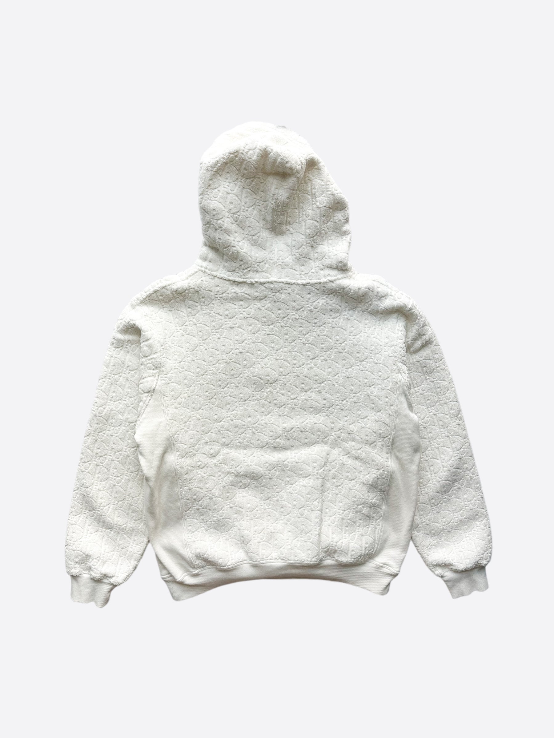 Dior White Oblique Towel Hoodie