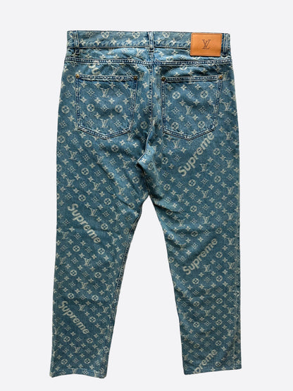 Louis Vuitton Supreme Blue Monogram Jeans