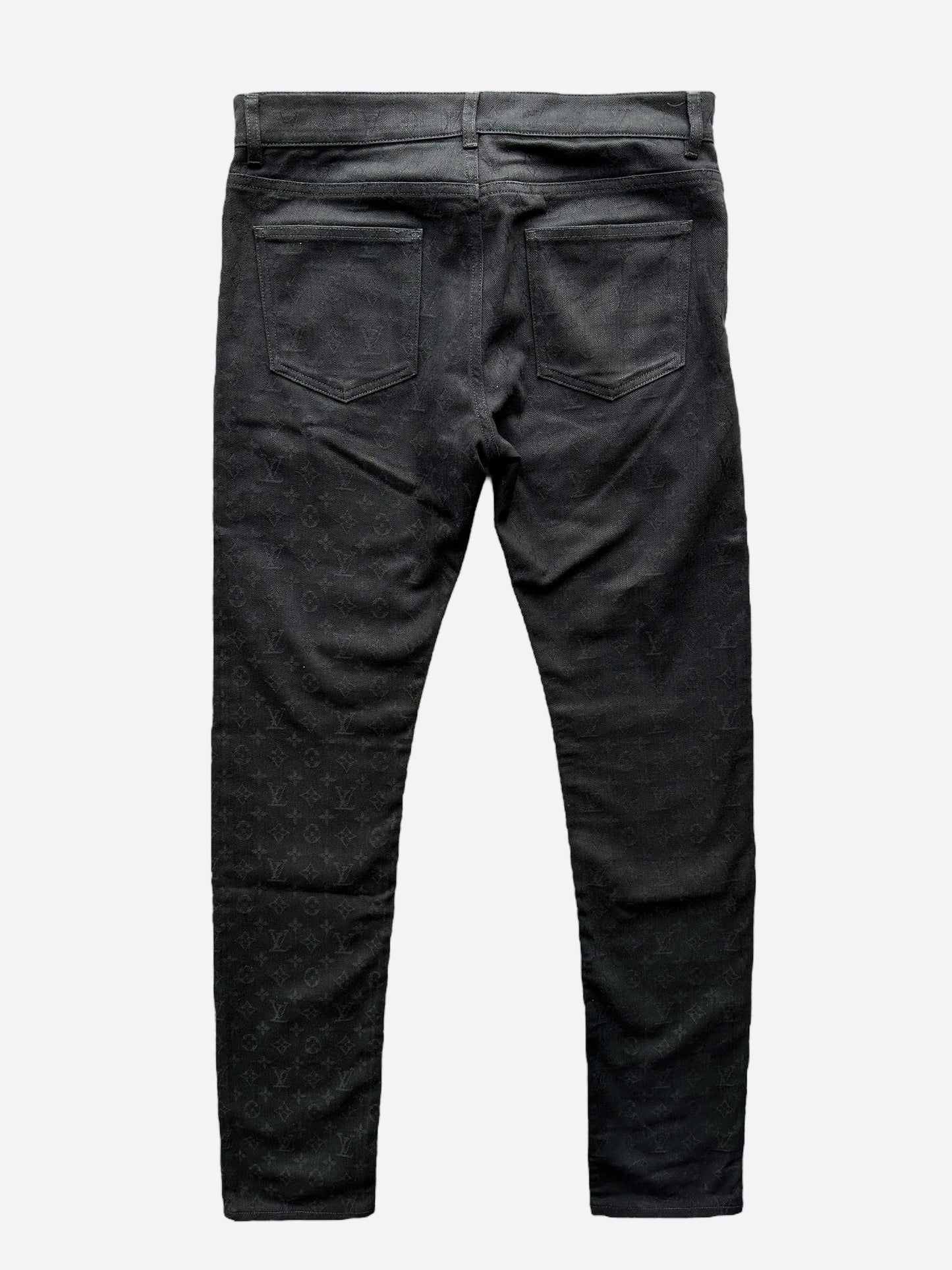 black monogram jeans