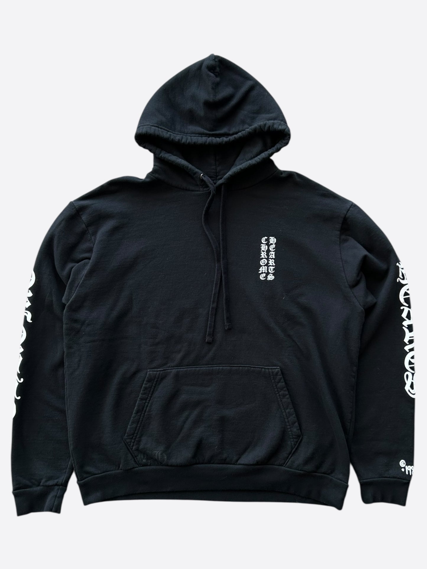 Chrome Hearts Black & White 1988 Script Logo Hoodie