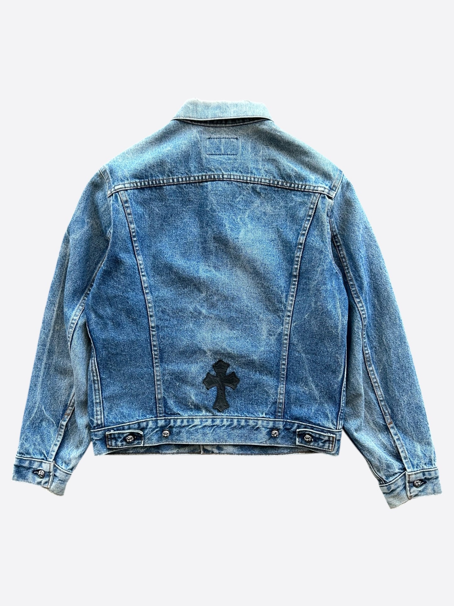 Chrome Hearts Levis Blue & Black Cross Patch Denim Jacket