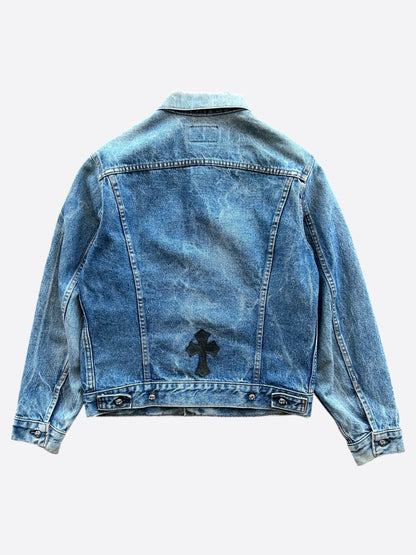 Chrome Hearts Levis Blue & Black Cross Patch Denim Jacket