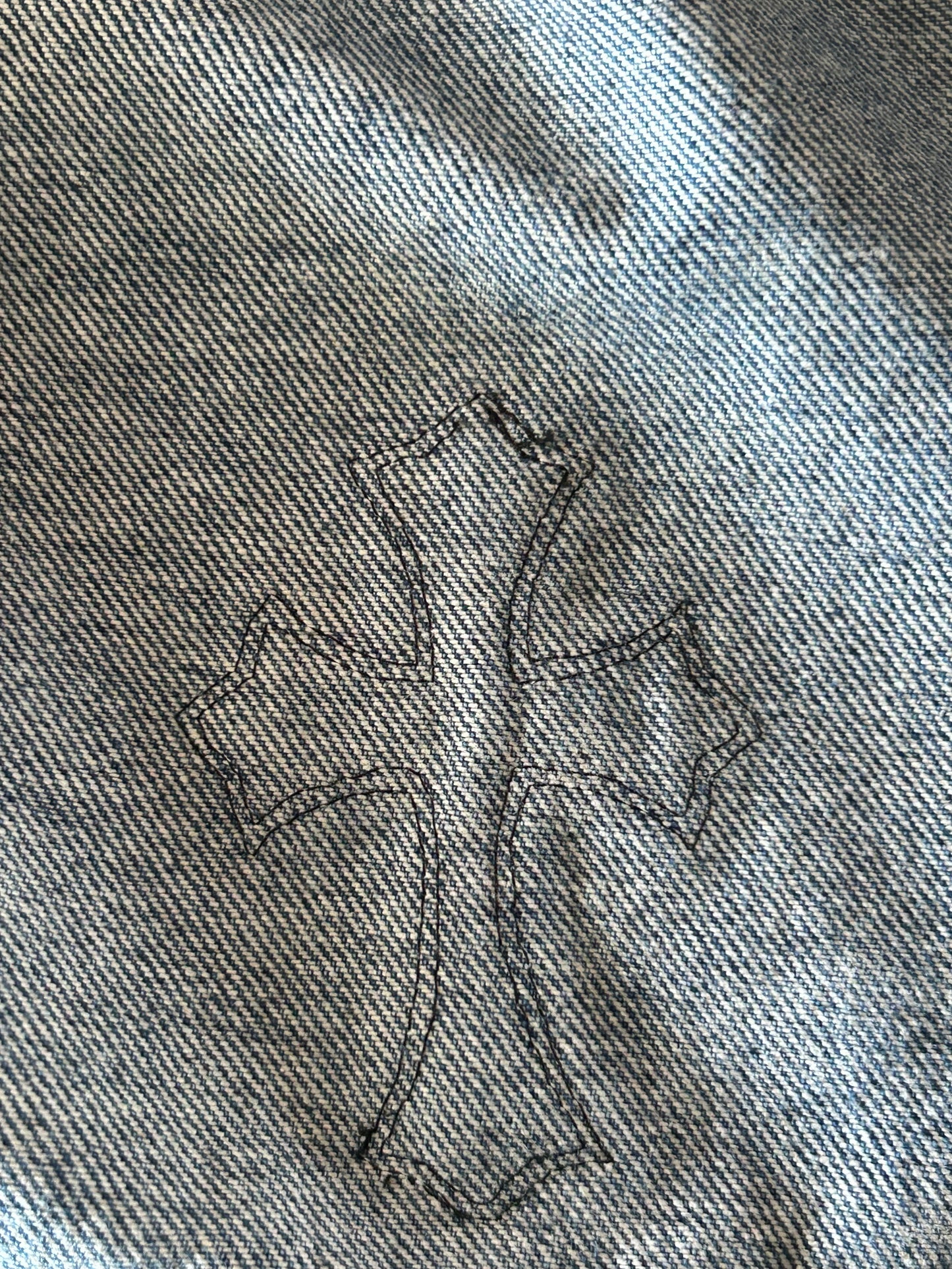 Chrome Hearts Levis Blue & Black Cross Patch Denim Jacket