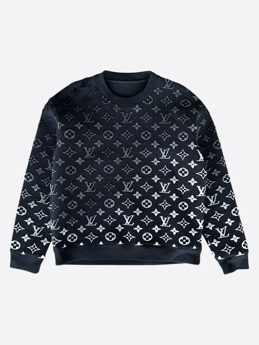 Louis Vuitton Black & White Gradient Monogram Sweater
