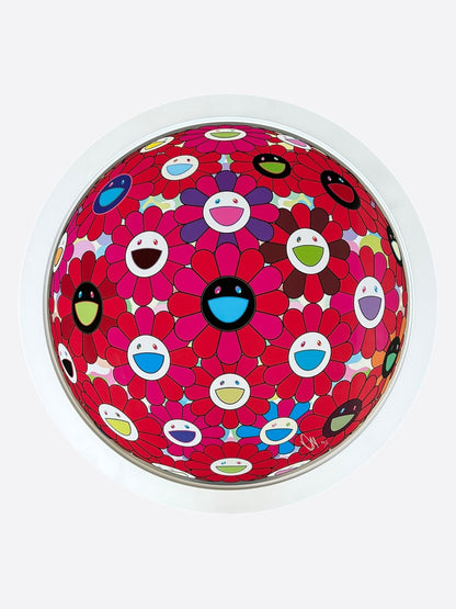 Takashi Murakami Red Flowerball Painting