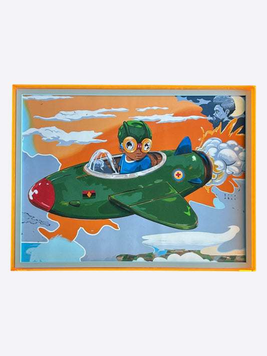 Hebru Brantley "When The Wind Is at Your Back" Painting