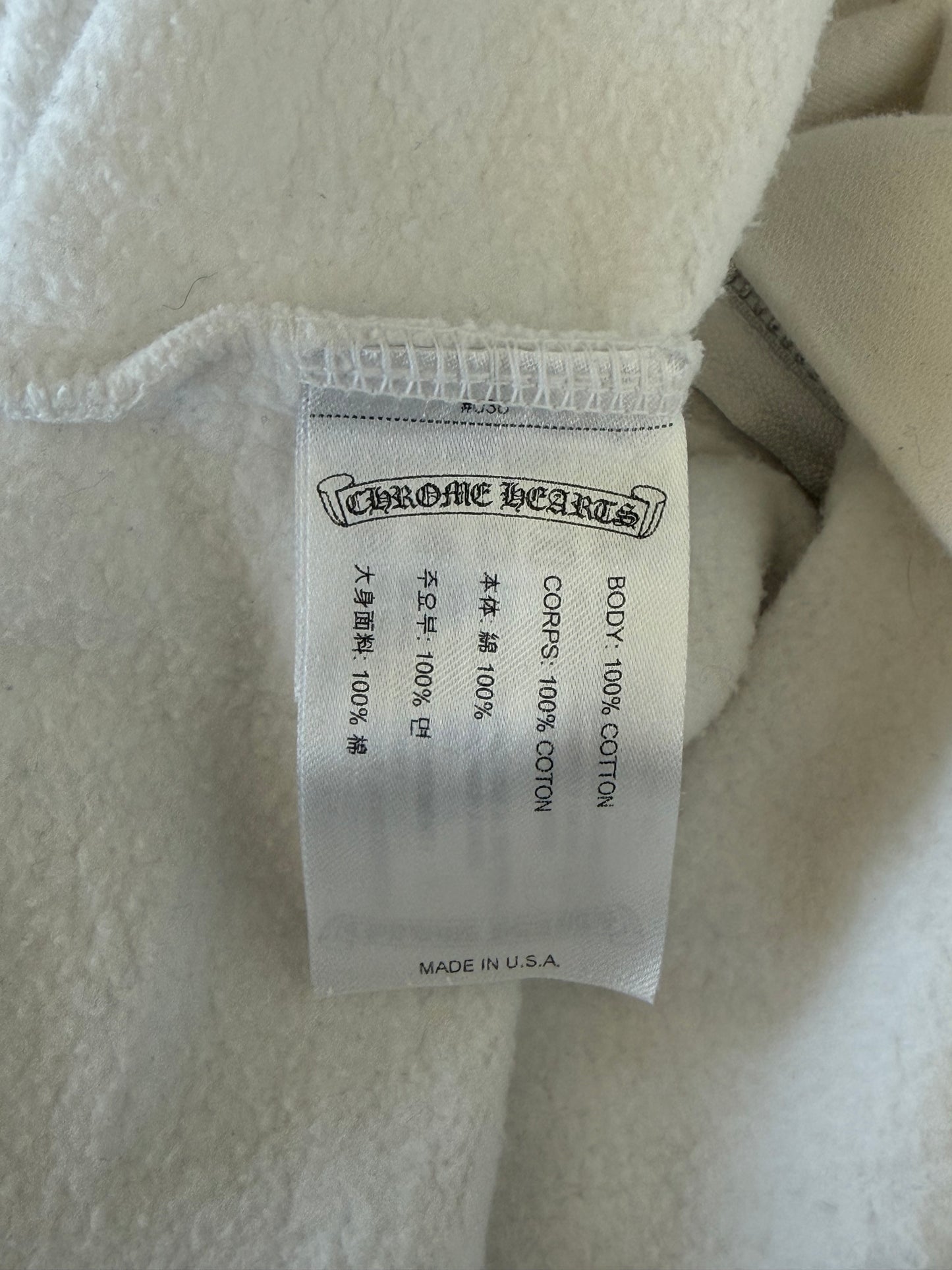 Chrome Hearts White & Blue Script Logo Zip Up Hoodie