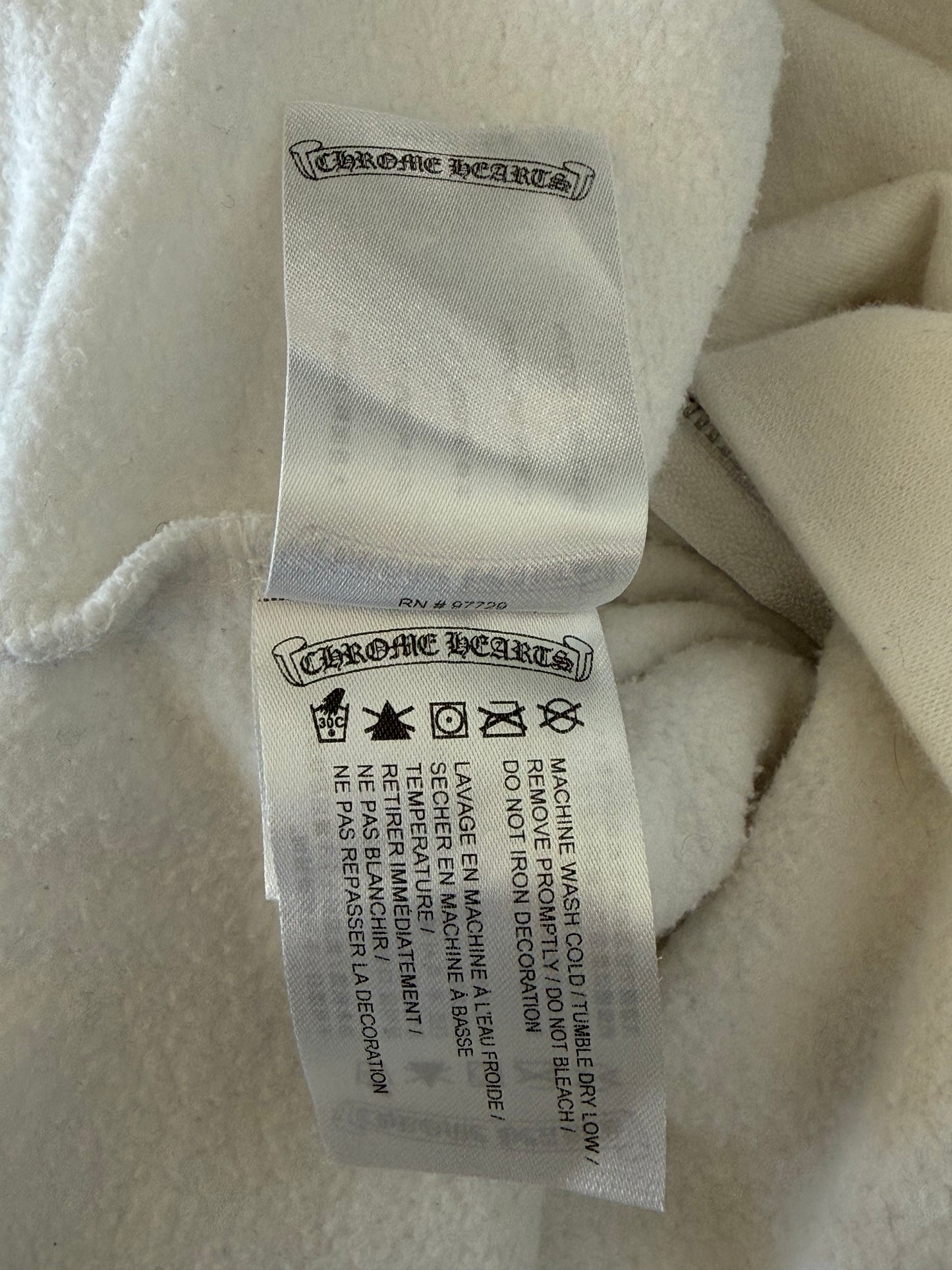 Chrome Hearts White & Blue Script Logo Zip Up Hoodie