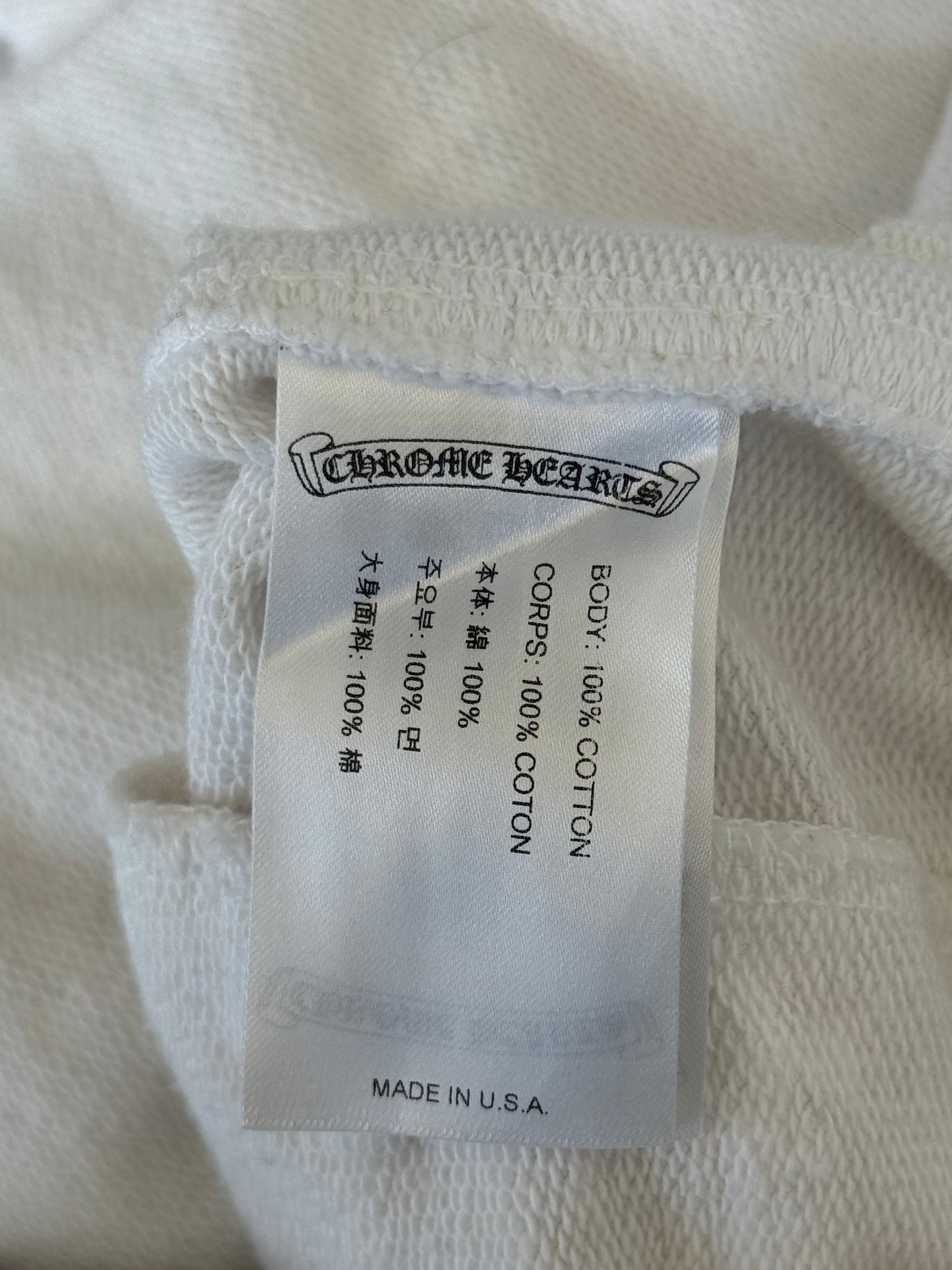 Chrome Hearts White & Black Horseshoe Logo Cross Jacquard Sweatpants