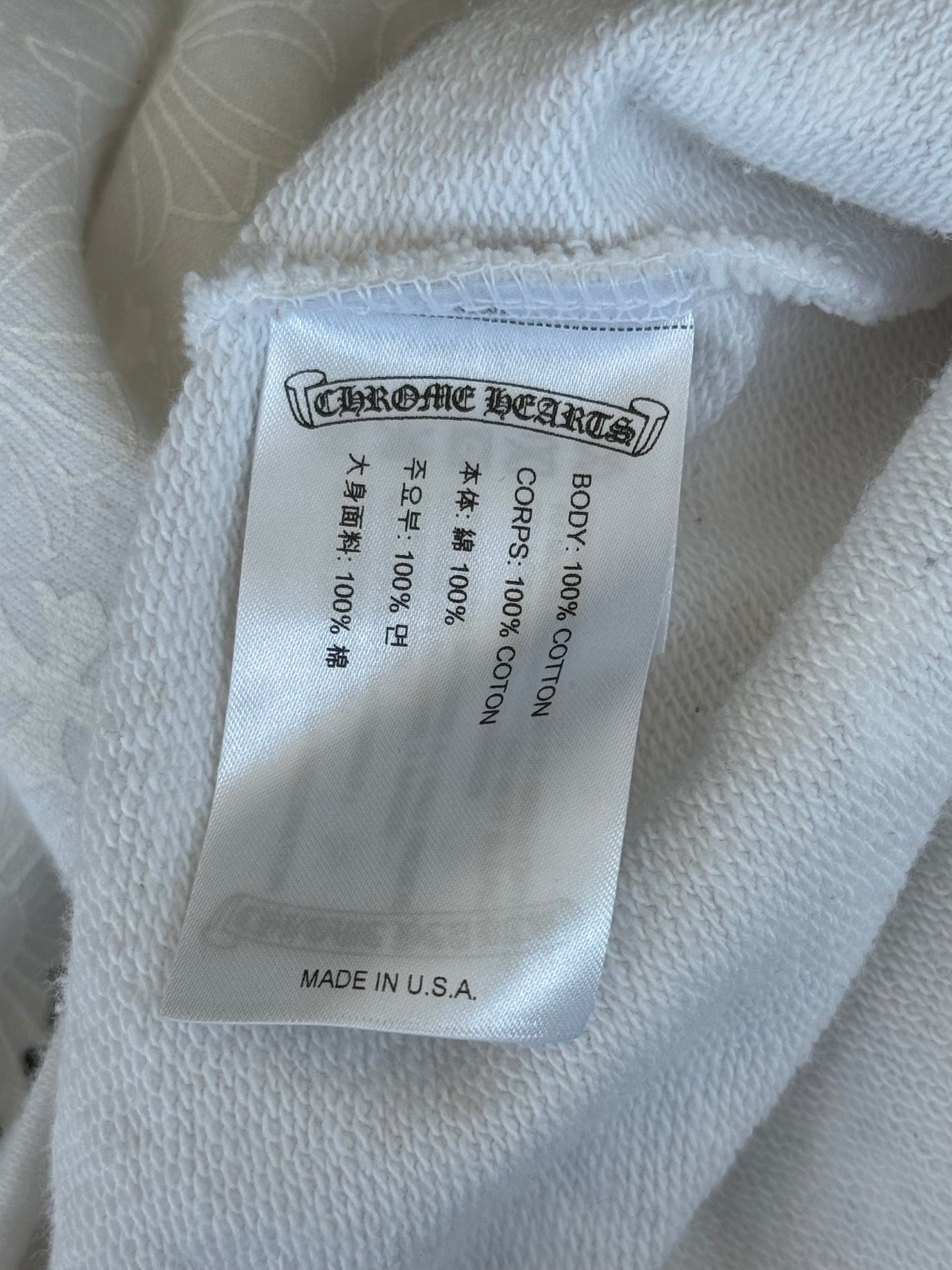 Chrome Hearts White & Black Cross Jacquard Horseshoe Logo Hoodie