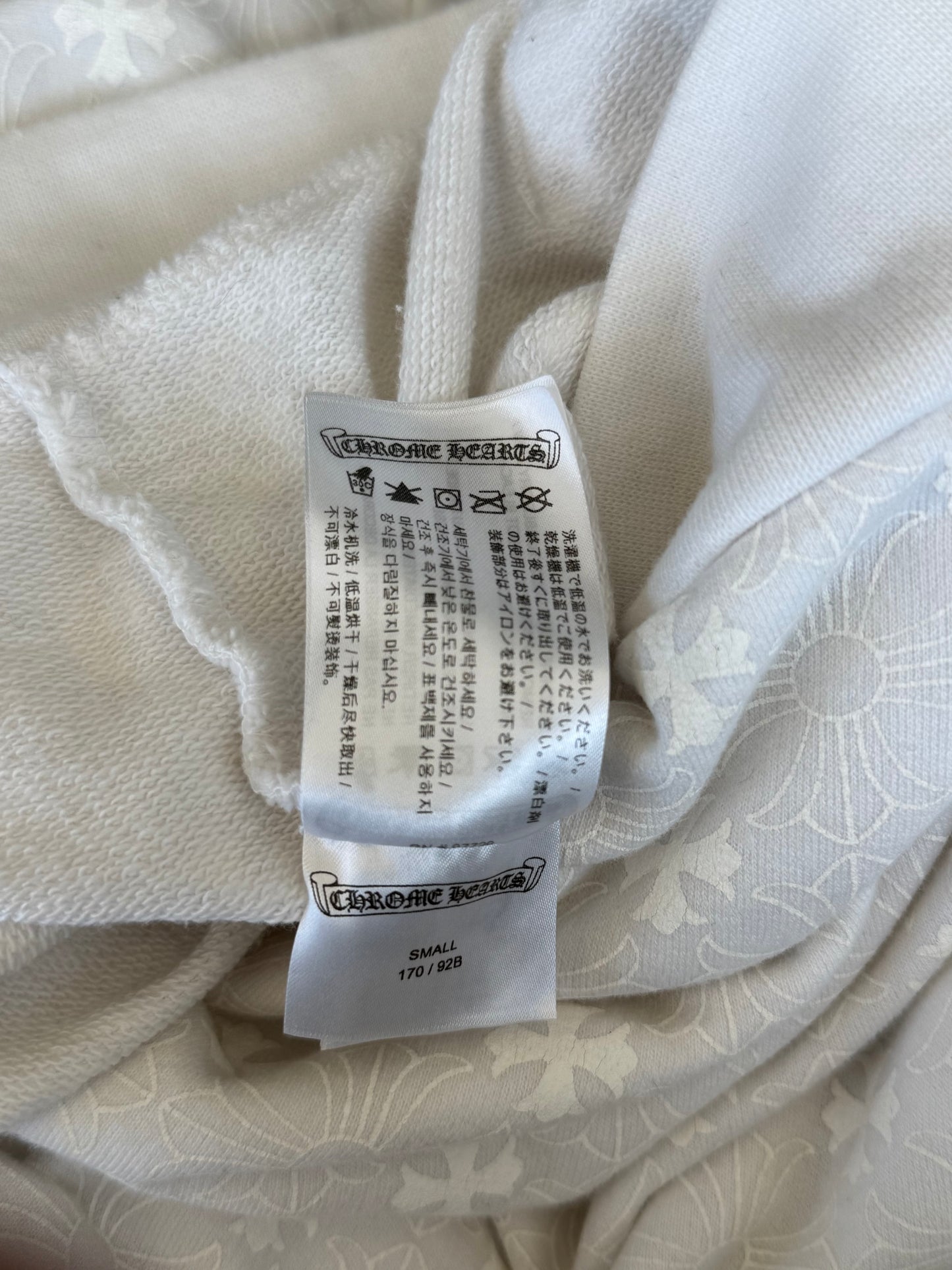 Chrome Hearts White & Black Cross Jacquard Horseshoe Logo Hoodie
