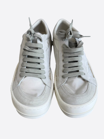 Rick Owens White & Grey Suede Vintage Women's Low Top Sneaker