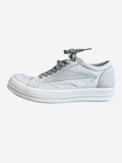 Rick Owens White & Grey Suede Vintage Women's Low Top Sneaker