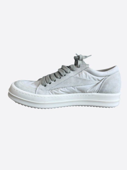 Rick Owens White & Grey Suede Vintage Women's Low Top Sneaker