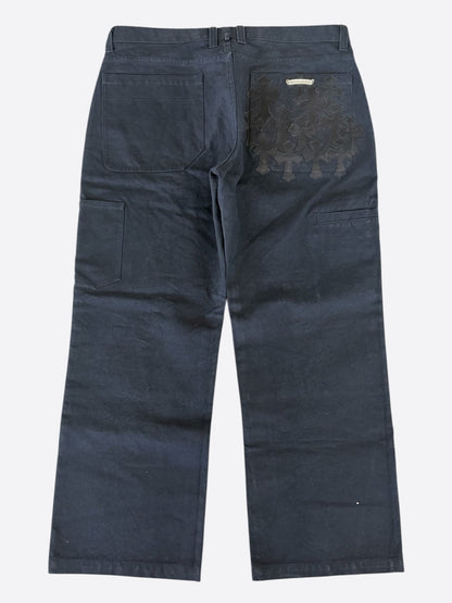 Chrome Hearts Black Cross Patch Carpenter Pants