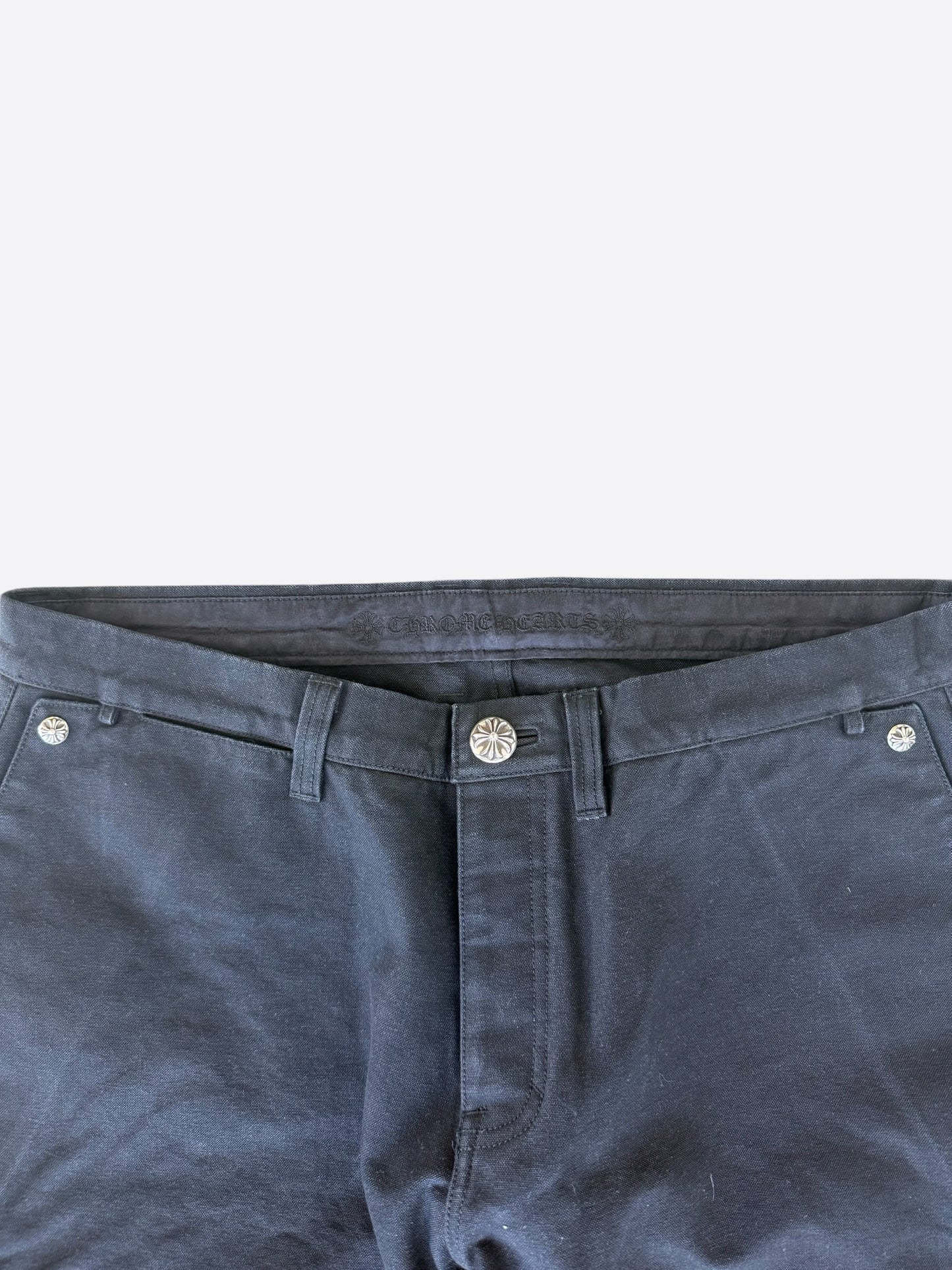 Chrome Hearts Black Cross Patch Carpenter Pants