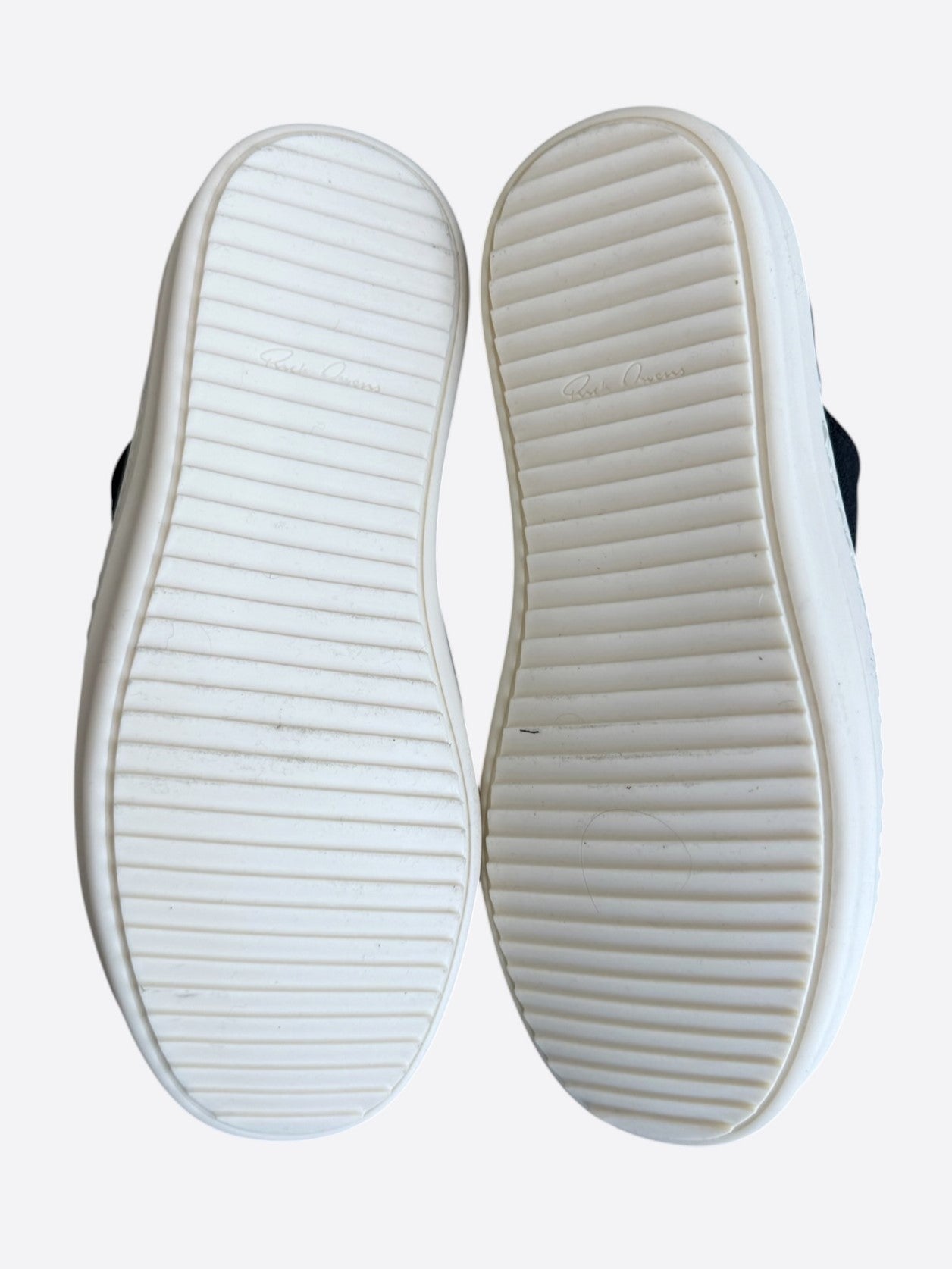 Rick Owens Black & White Leather Women's Low Top Sneakers