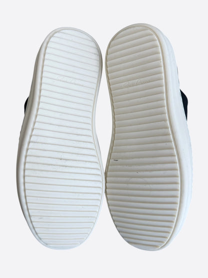 Rick Owens Black & White Leather Women's Low Top Sneakers