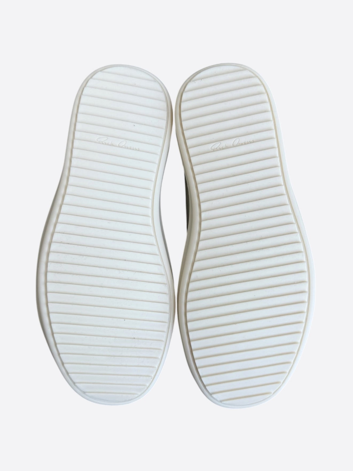 Rick Owens White & Beige Leather Vintage Women's Low Top Sneaker