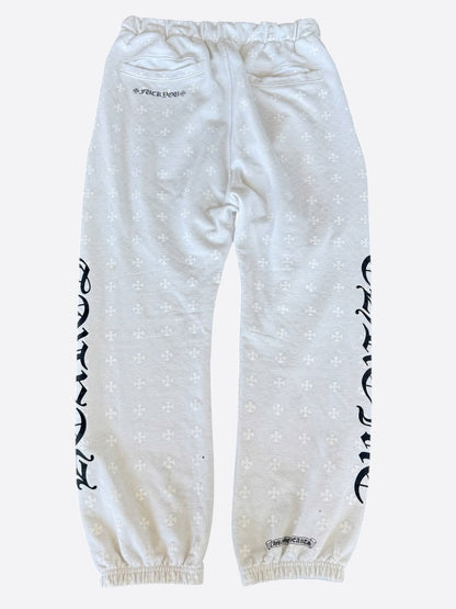 Chrome Hearts White & Black Horseshoe Logo Cross Jacquard Sweatpants