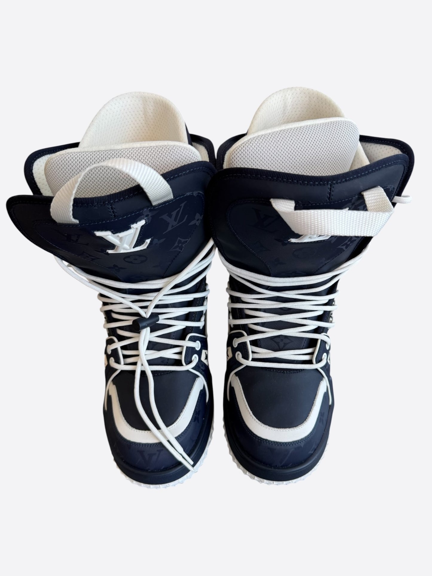 Louis Vuitton Navy & White Monogram Trainer Snow Boots