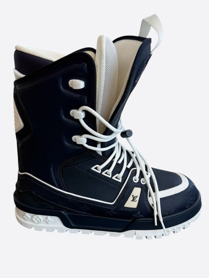 Louis Vuitton Navy & White Monogram Trainer Snow Boots