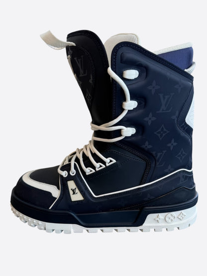 Louis Vuitton Navy & White Monogram Trainer Snow Boots