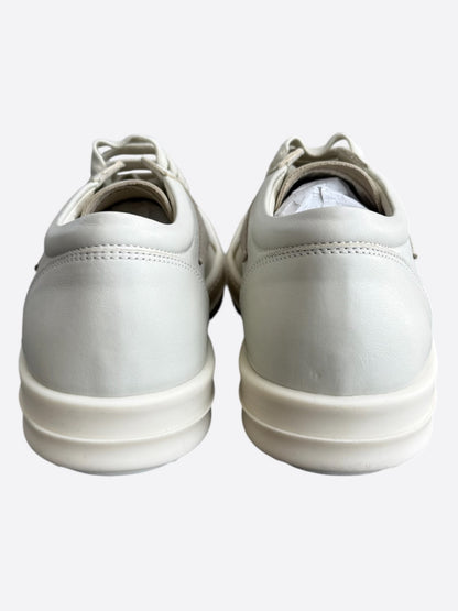 Rick Owens White & Beige Leather Vintage Women's Low Top Sneaker