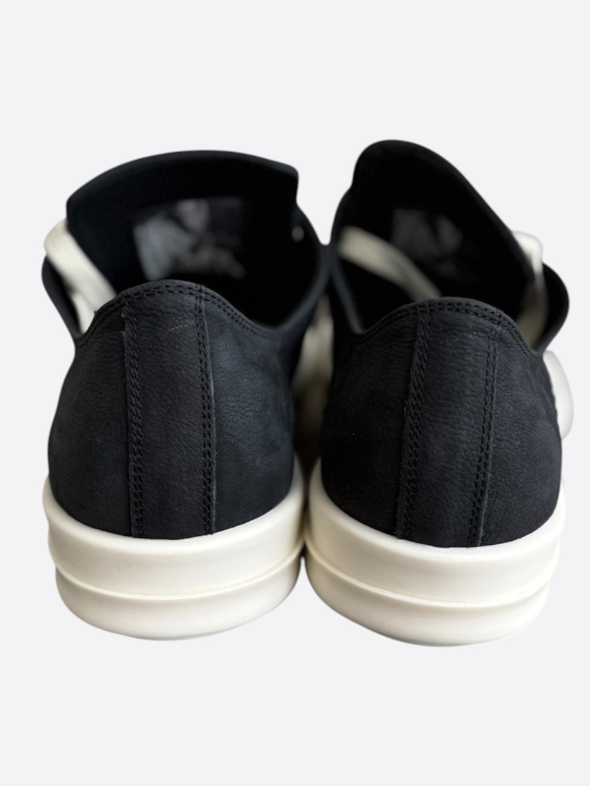 Rick Owens Black & White Leather Women's Low Top Sneakers