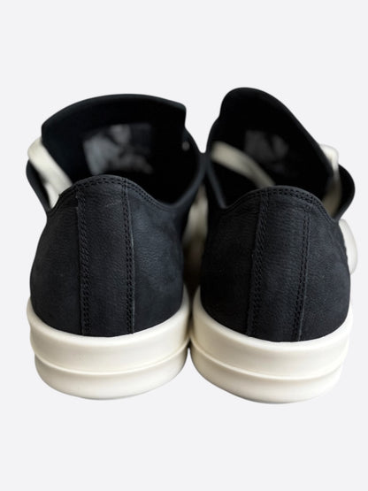 Rick Owens Black & White Leather Women's Low Top Sneakers