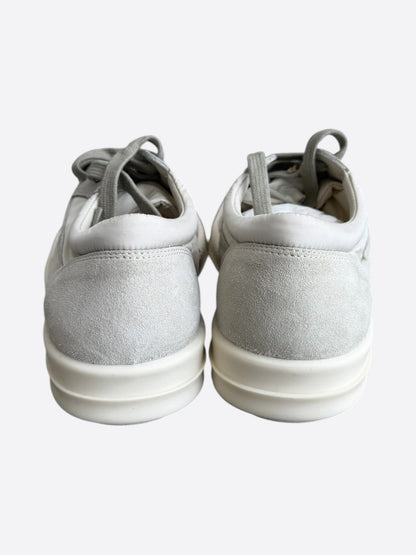 Rick Owens White & Grey Suede Vintage Women's Low Top Sneaker