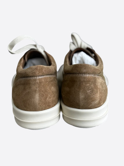 Rick Owens Brown & White Suede Vintage Low Top Women's Sneakers