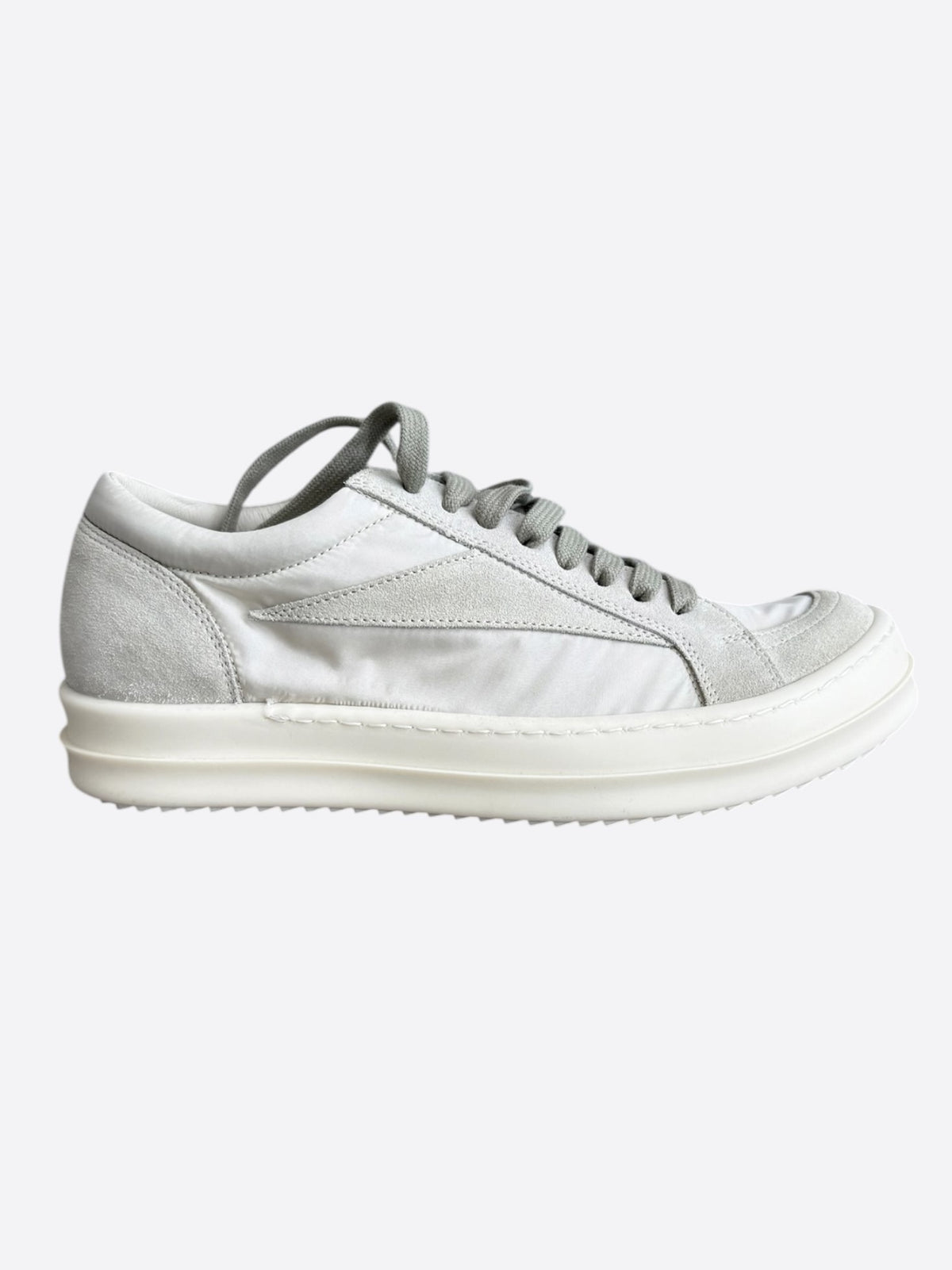 Rick Owens White & Grey Suede Vintage Women's Low Top Sneaker