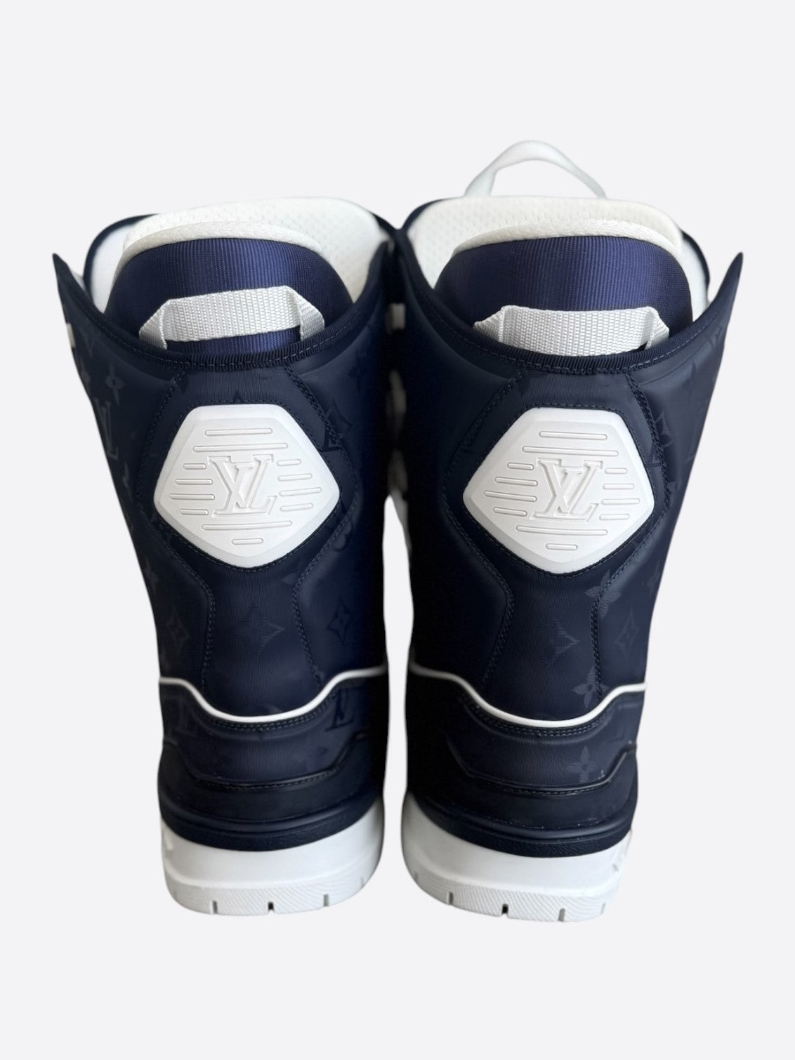 Louis Vuitton Navy & White Monogram Trainer Snow Boots