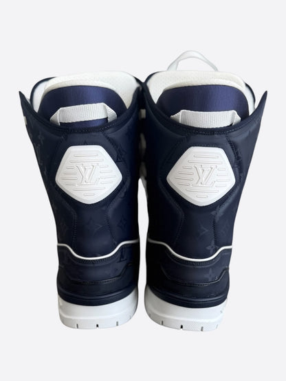 Louis Vuitton Navy & White Monogram Trainer Snow Boots
