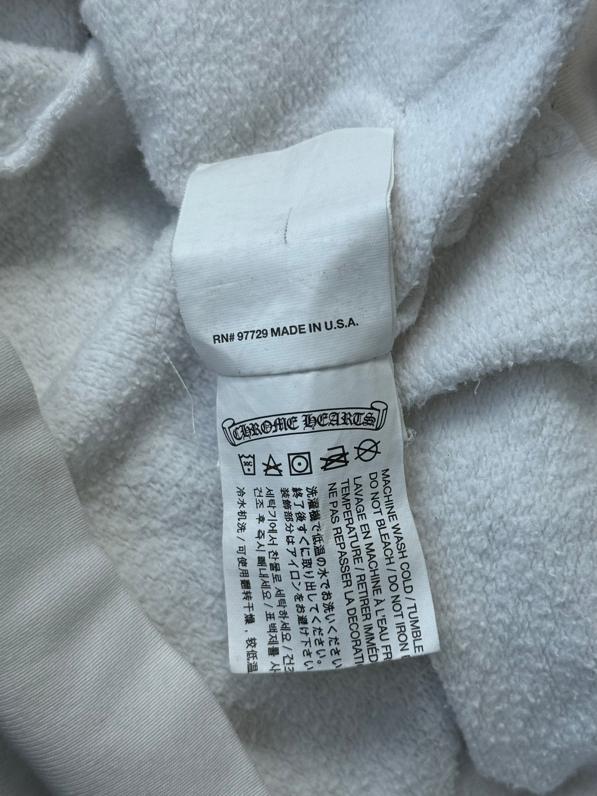 Chrome Hearts White & Black Eyechart Zip Up Hoodie