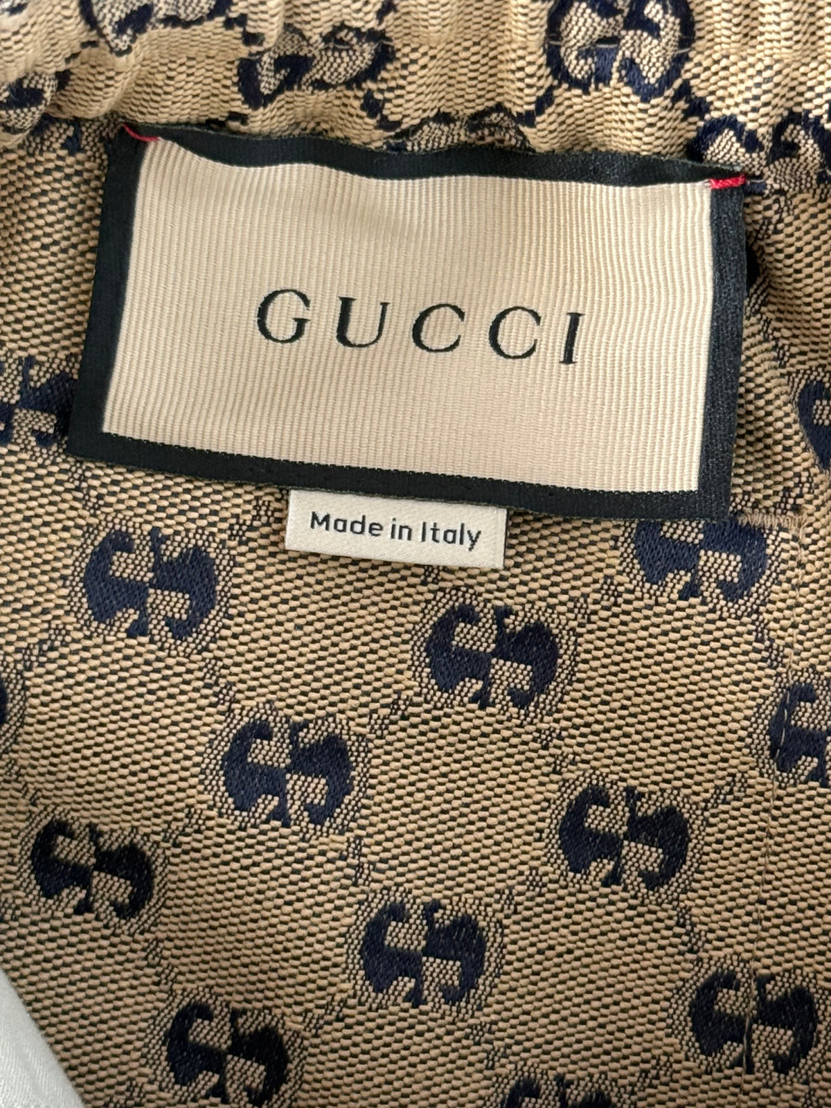 Gucci Beige & Navy GG Monogram Pants
